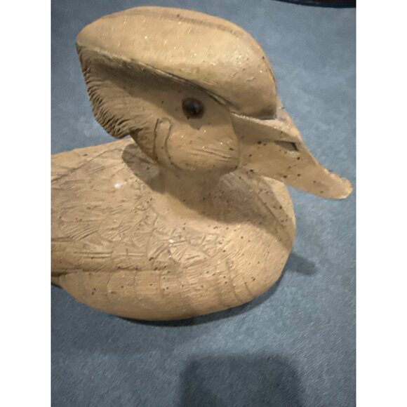 Handcrafted Wooden concept wood Duck Decoy Intricate Feather Carvings - Picture 4 of 6